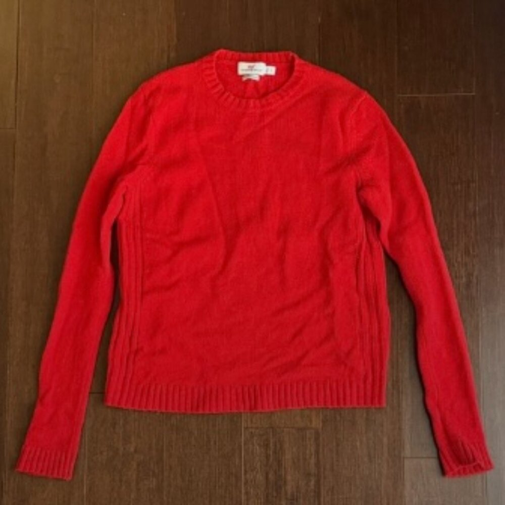 Vineyard Vines Red Cashmere Wool Blend Crew Neck Pullover Sweater Women's Size S